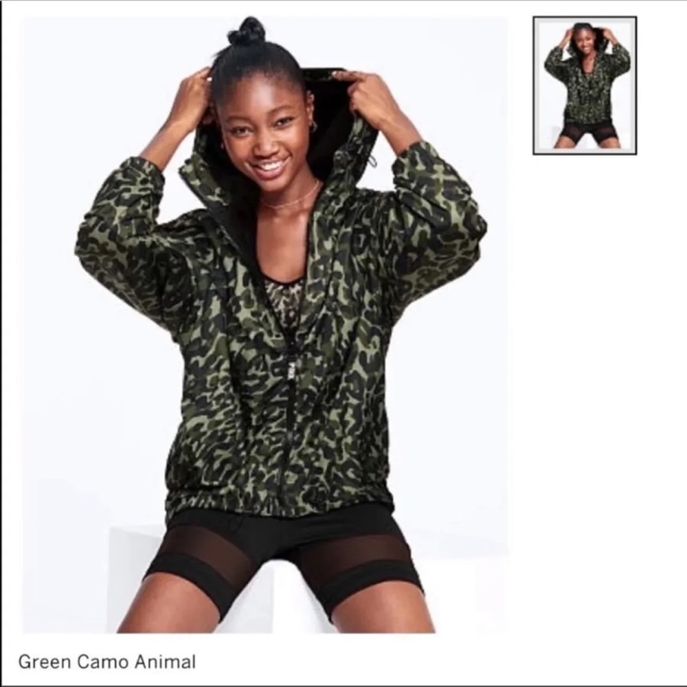 Pink Victoria’s Secrets Camo animal windbreaker